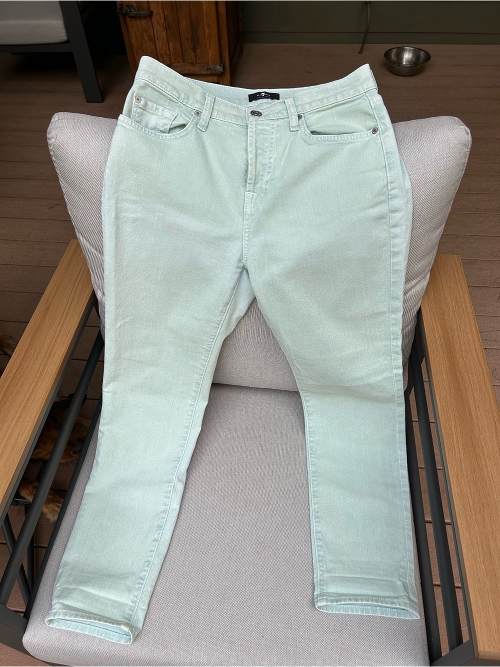 7 For All Mankind Mint Green Skinny Jeans